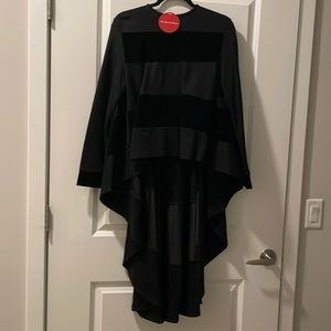 A line in between NWT high low velvet and black stripped top